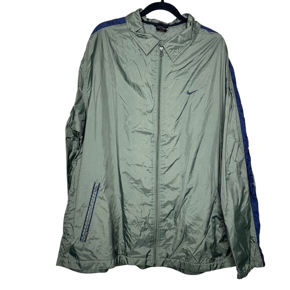 Nike Other - Vintage Nike 90s Windbreaker Track Jacket Full Zip Olive Green Unisex Sz XXL 2XL